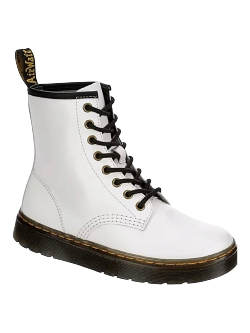 DR.MARTENS WOMENS ZAVALA COMBAT BOOT white size 6 New
